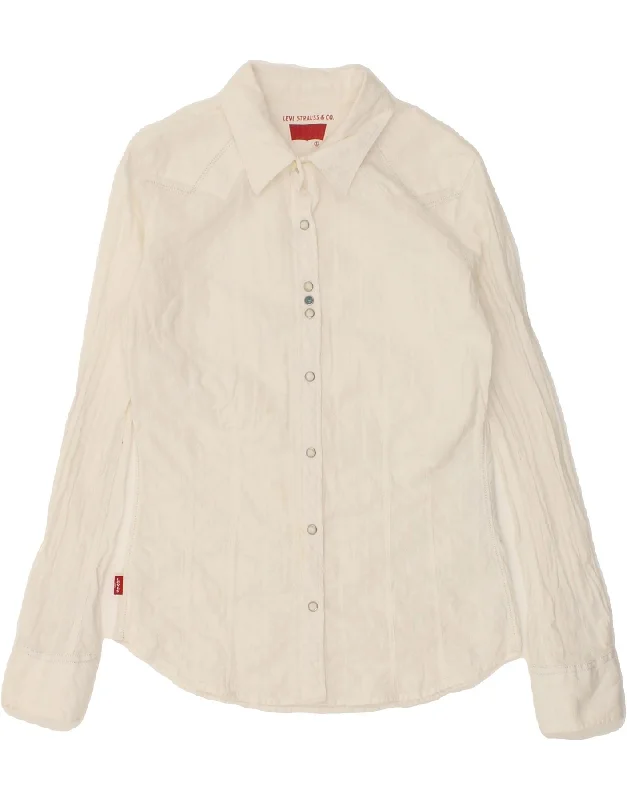 LEVI'S Womens Shirt UK 10 Small White Cotton