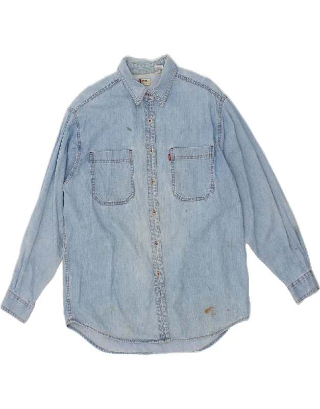 LEVI'S Womens Denim Shirt UK 16 Large Blue Cotton