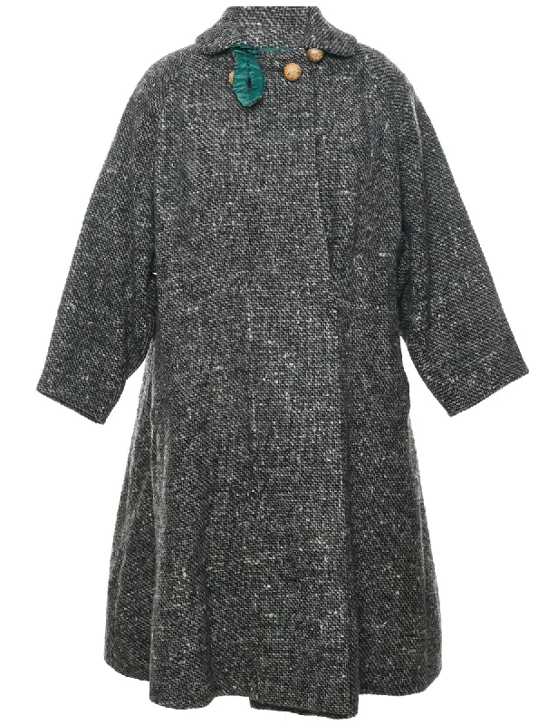 Dark Grey Wool Coat - L