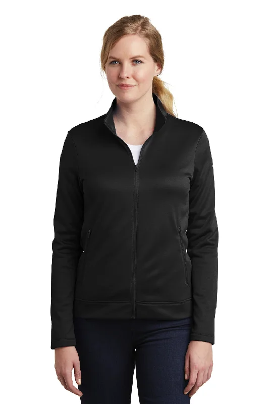 Nike Womens Therma-Fit Moisture Wicking Fleece Full Zip Sweatshirt w/ Pockets - Black - Closeout