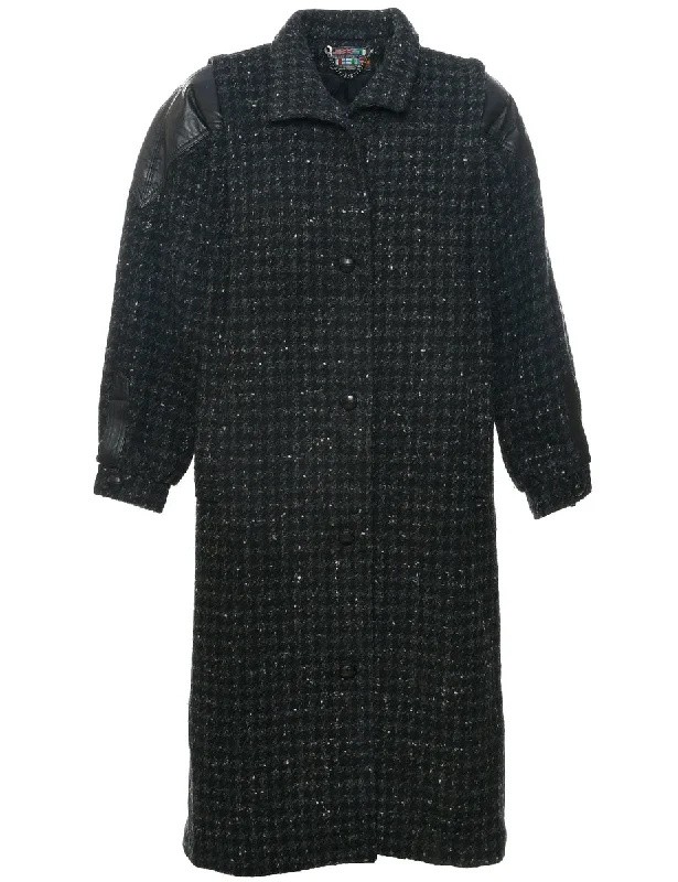 Single Breasted Wool Coat - L