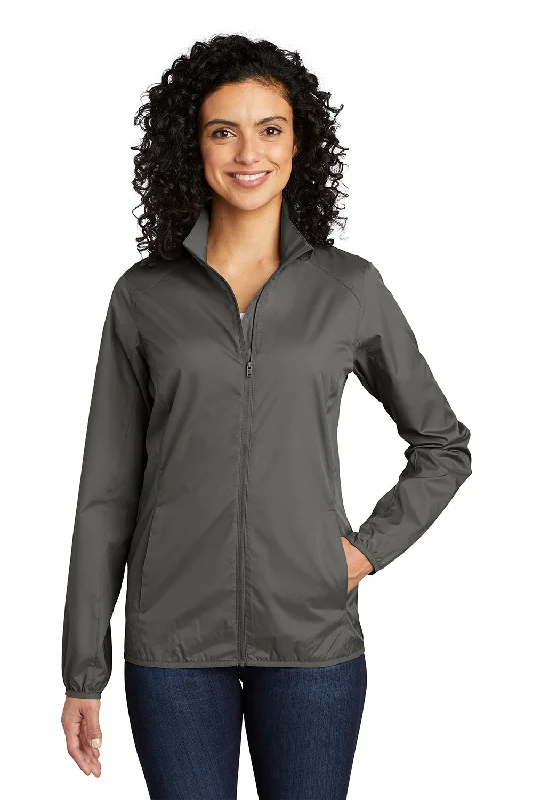 Port Authority Womens Zephyr Wind & Water Resistant Full Zip Jacket - Steel Grey