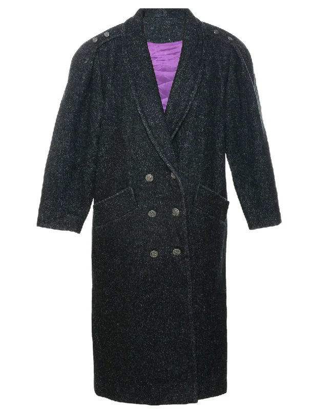 Black Wool Coat - M