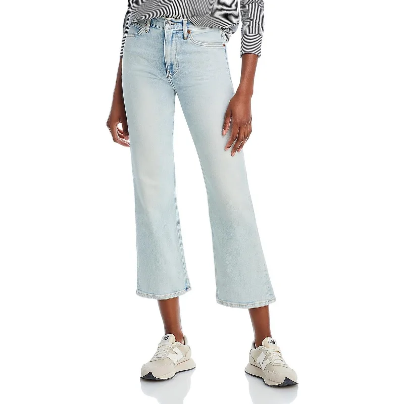 RE/DONE Womens High Rise Cropped Bootcut Jeans