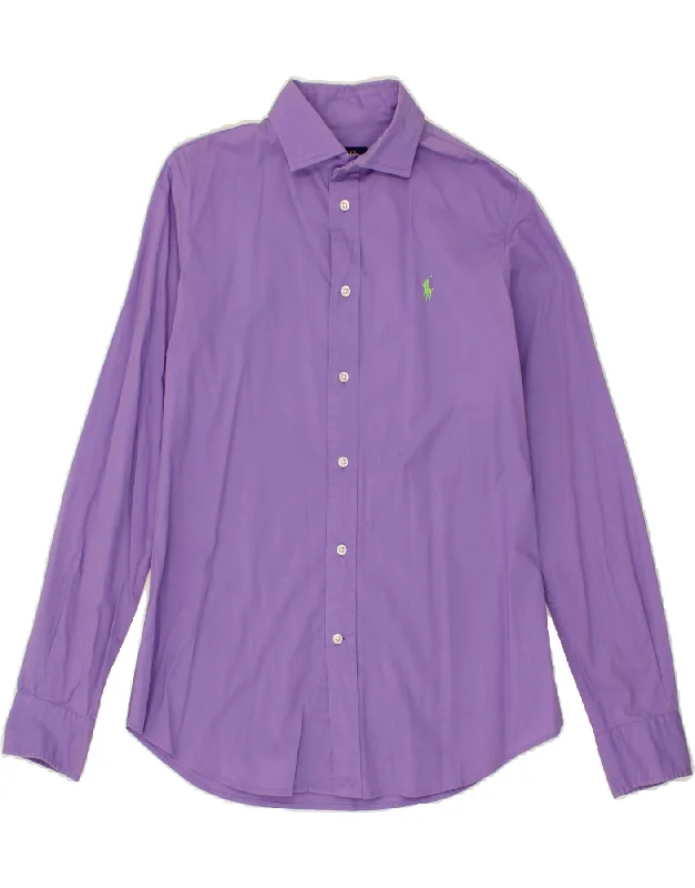 POLO RALPH LAUREN Womens Shirt US 8 Medium Purple Cotton