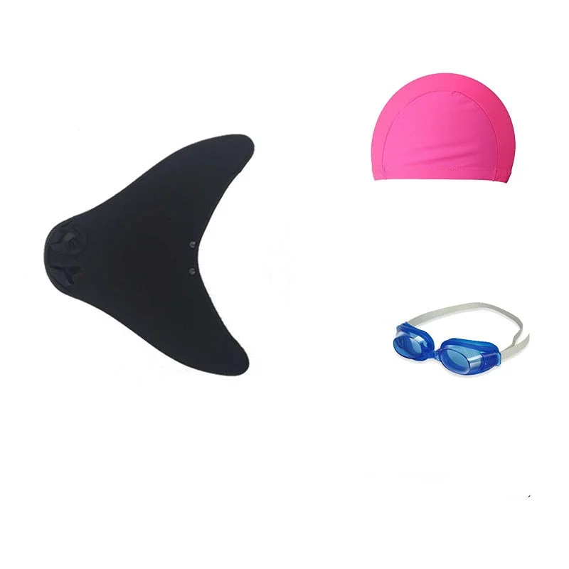 flippers+ swimming cap+swimming goggles