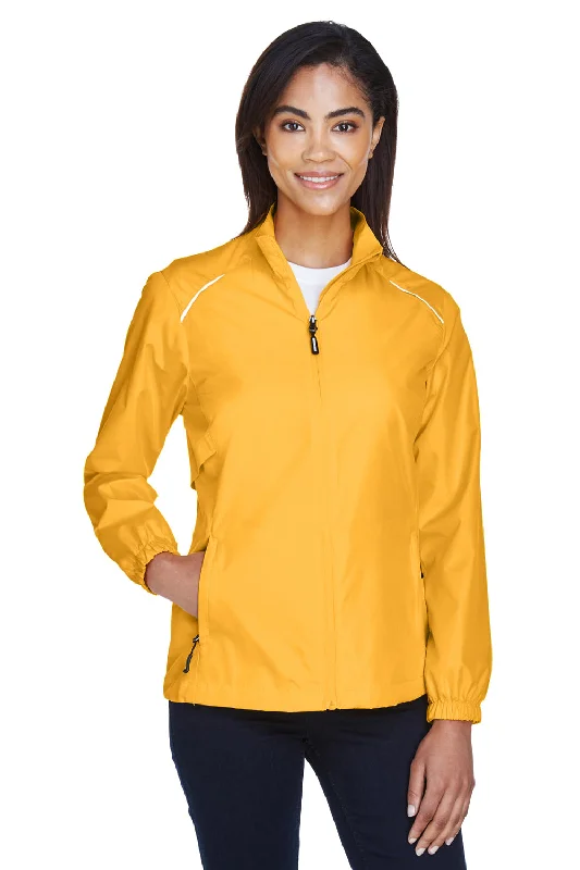 Core 365 Womens Motivate Water Resistant Full Zip Jacket - Campus Gold