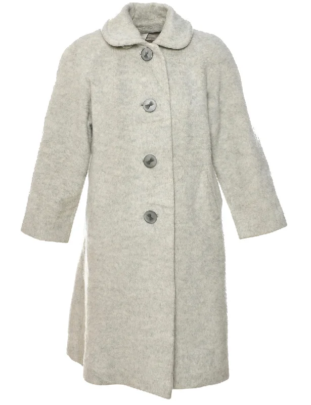 Grey Wool Coat - M