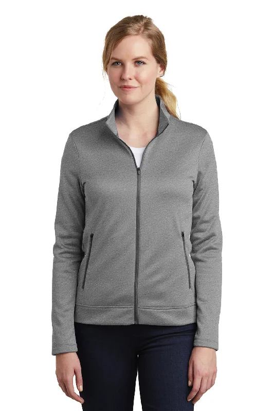 Nike Womens Therma-Fit Moisture Wicking Fleece Full Zip Sweatshirt w/ Pockets - Heather Dark Grey - Closeout