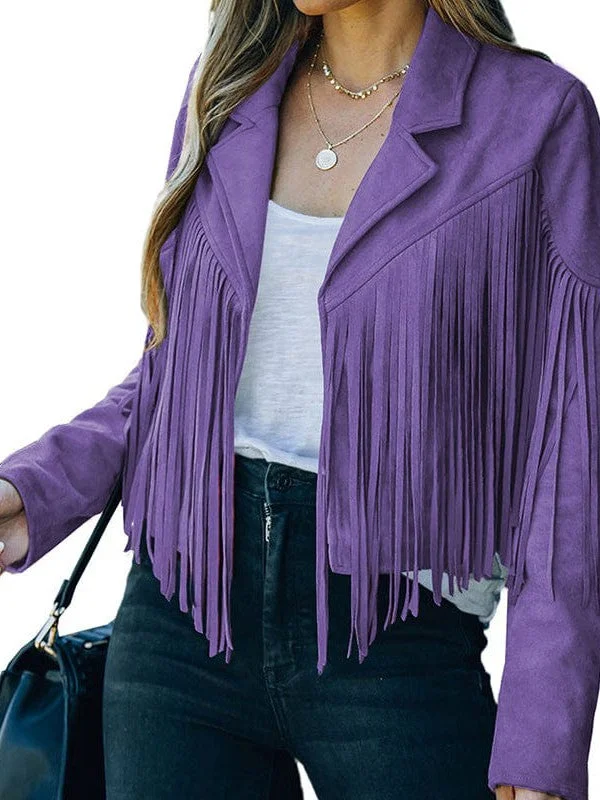 Women's Tassel Detail Suede Jacket