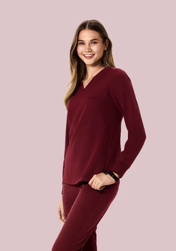 Long Sleeve One Pocket Top Wine