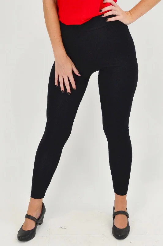 Super Soft Bamboo Full Length Black Leggings