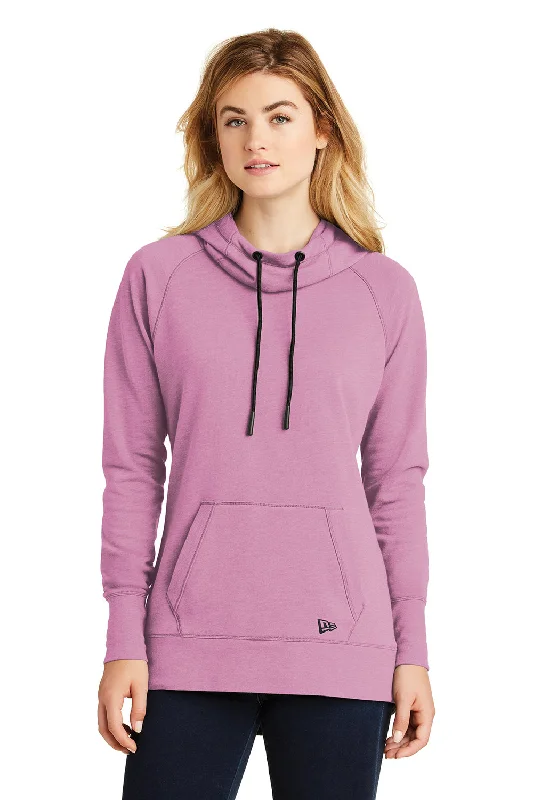 New Era Womens Fleece Hooded Sweatshirt Hoodie w/ Pouch Pocket - Heather Lilac - Closeout