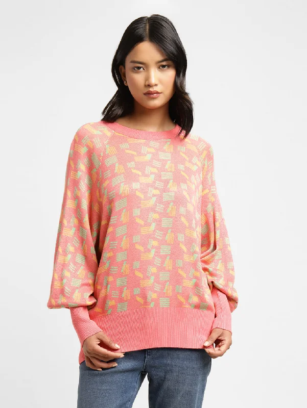 Women's Printed Crew Neck Sweater