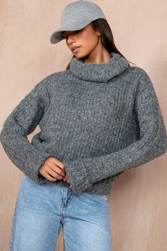 Dina Grey Chunky Knit Jumper