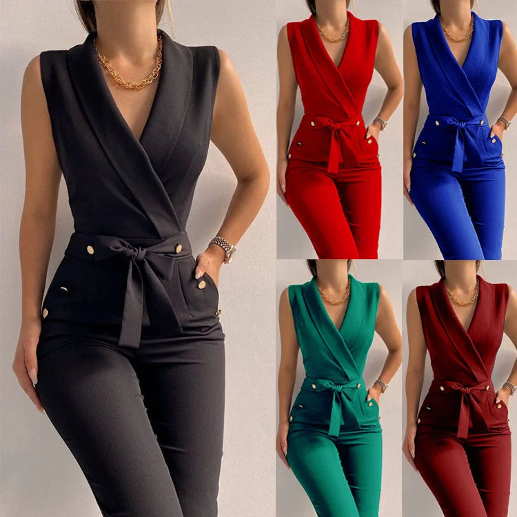 Sexy Sleeveless Office Lady Jumpsuits