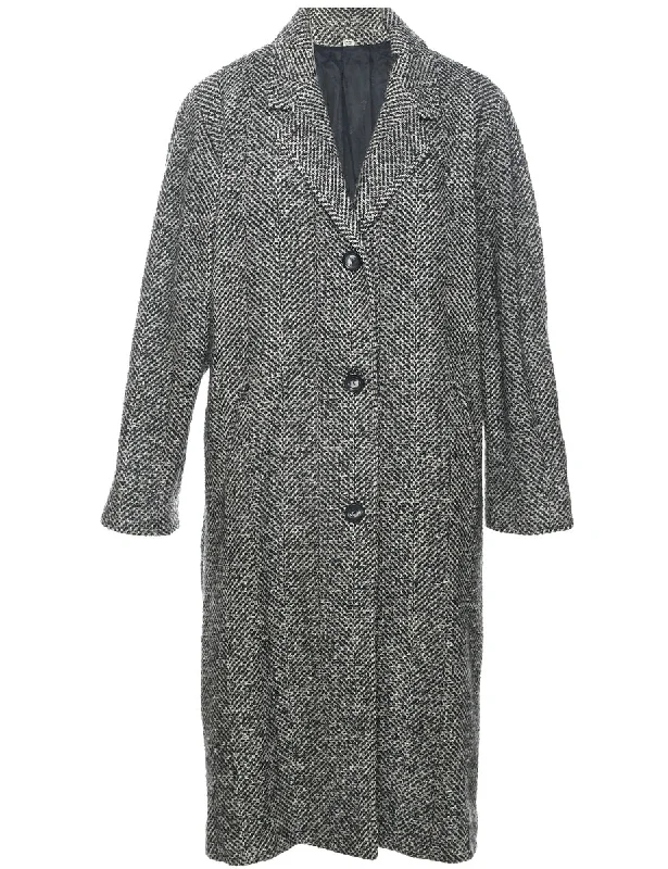 Single Breasted Wool Coat - L