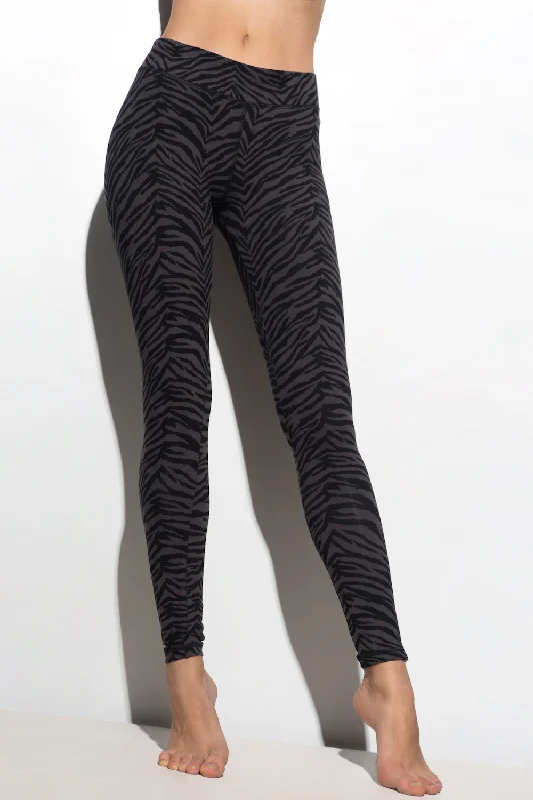 Zebra Leggings - Black Grey