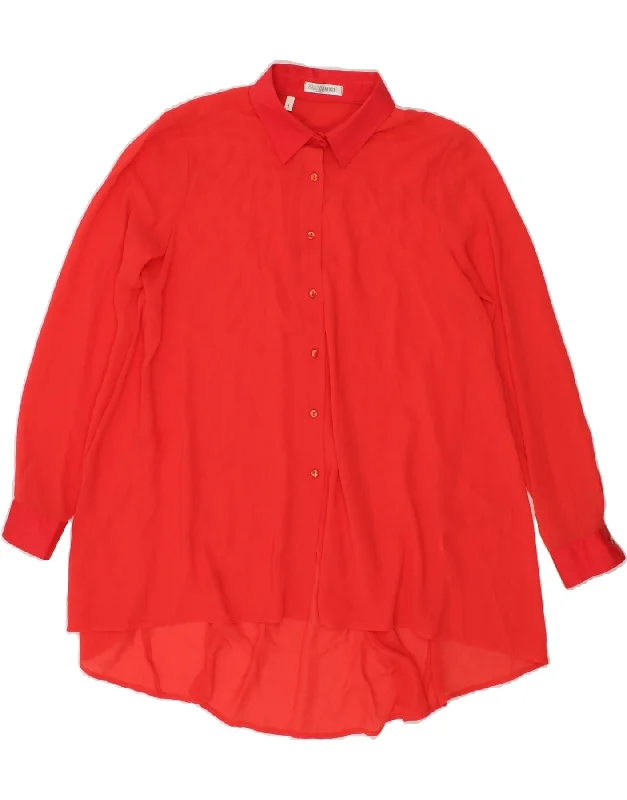 NARACAMICEE Womens Shirt Dress UK 14 Medium Red