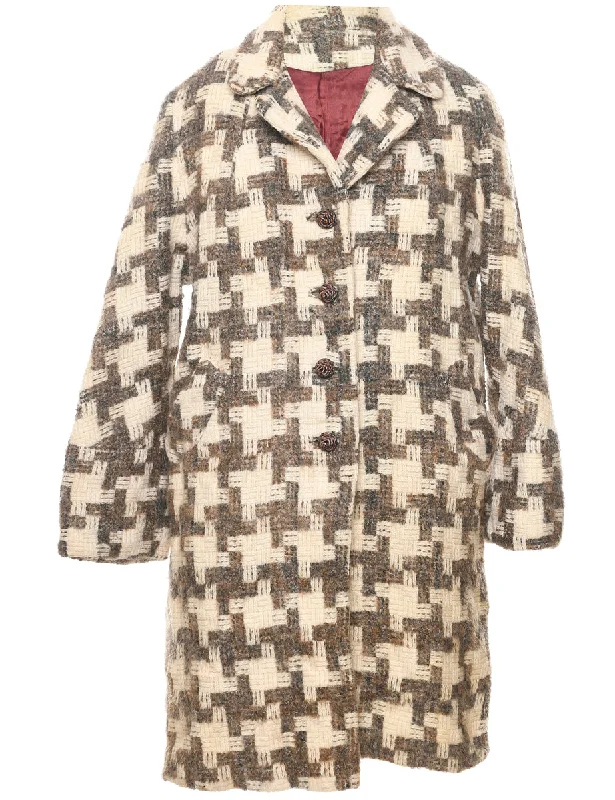 Single Breasted Wool Coat - L