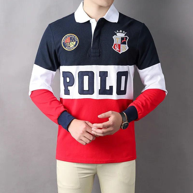 Embroidered Lapel Polo Shirt