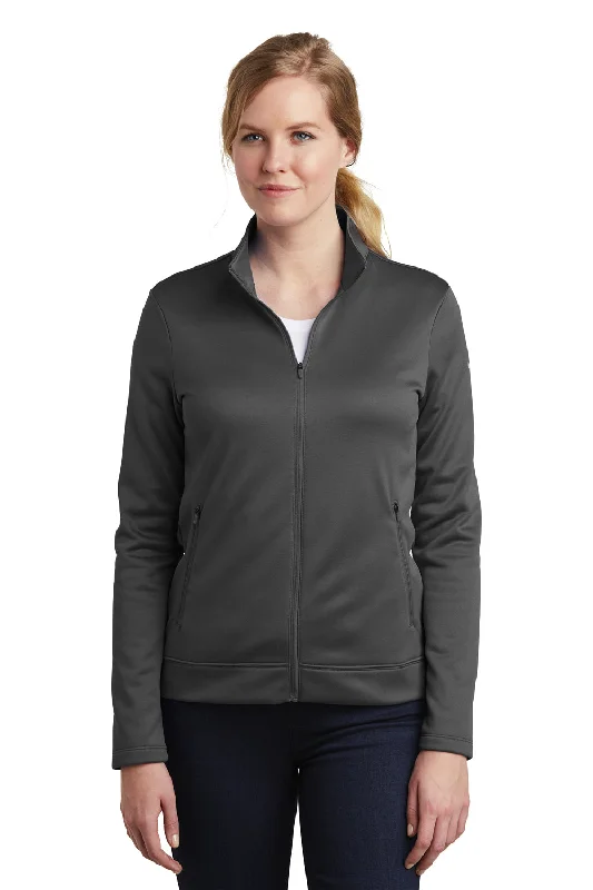 Nike Womens Therma-Fit Moisture Wicking Fleece Full Zip Sweatshirt w/ Pockets - Anthracite Grey - Closeout