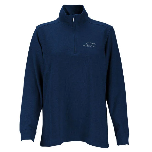 Womens Harbor Rib Qtr Zip Sweater - Navy