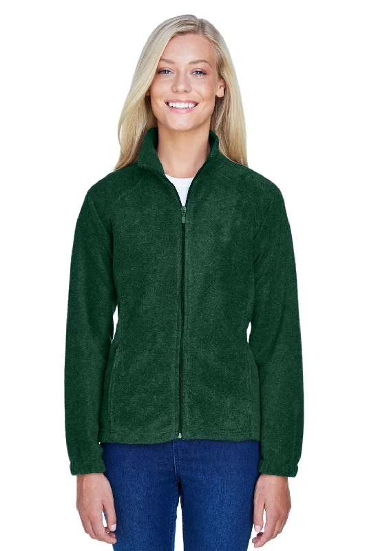 Harriton Womens Pill Resistant Fleece Full Zip Jacket - Hunter Green