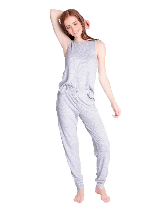 Grey Texture Lounge Pant/Tank Set