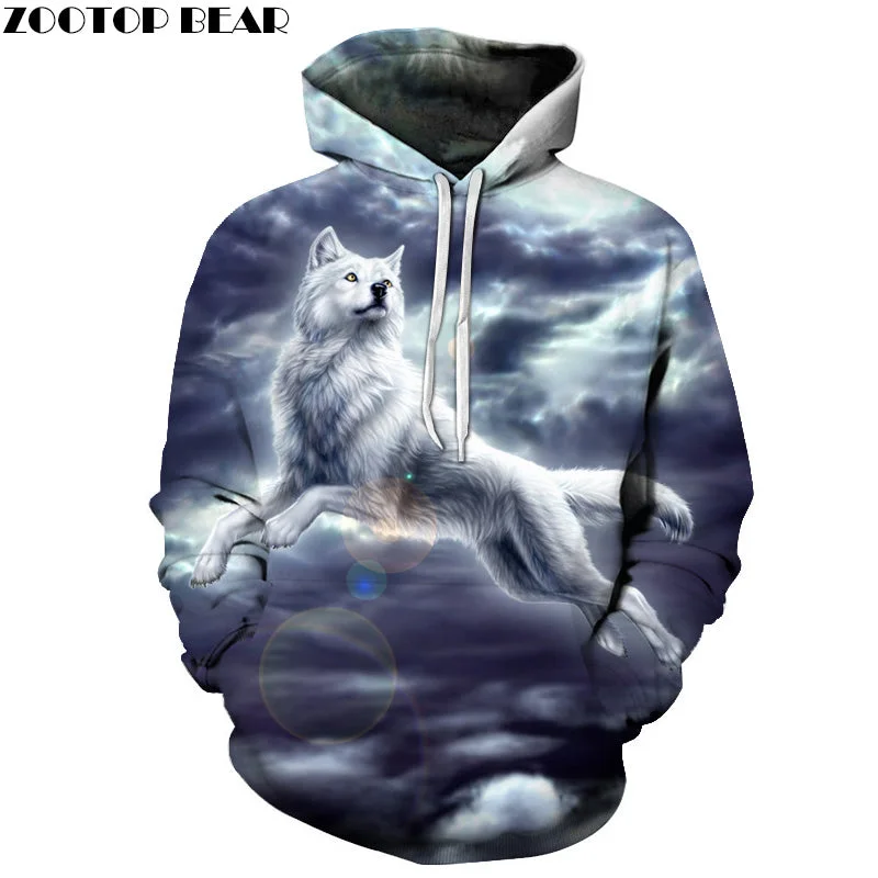 Wolf Printed Men 3d Sweathsirts Animal Hoodies Boy Pullovers Unisex Tracksuit Brand Outwear Quality 6XL Male Coat Hooded Jakcet