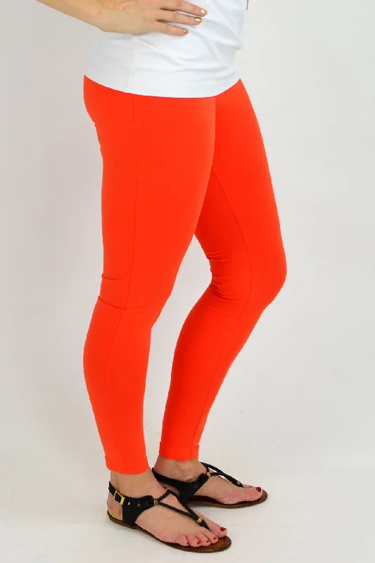 Ankle Length Orange Leggings