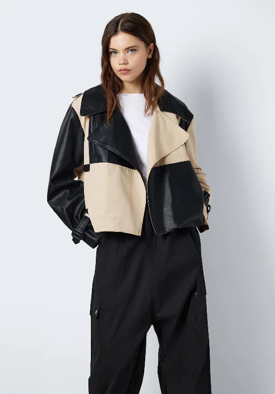 Noisy May Paula Colour Block Short Jacket, Black