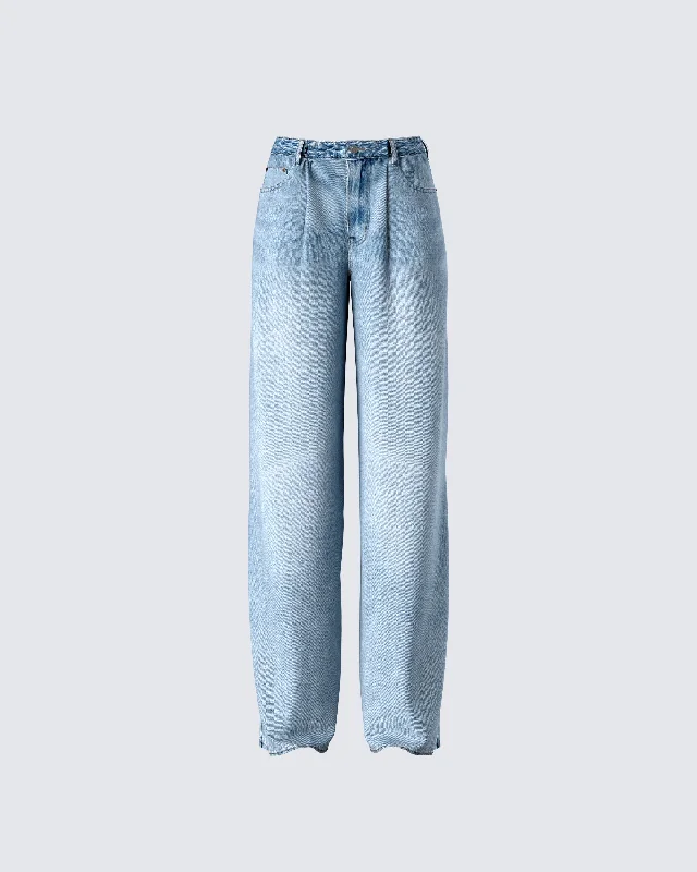 Rahel Blue Denim Pleat Jean