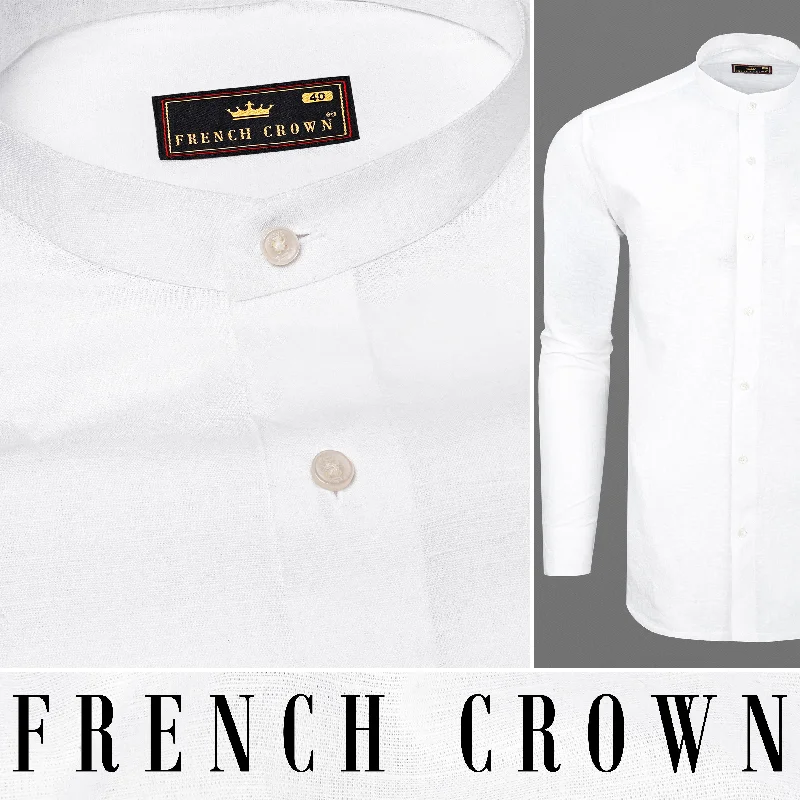 Bright White Luxurious Linen Shirt