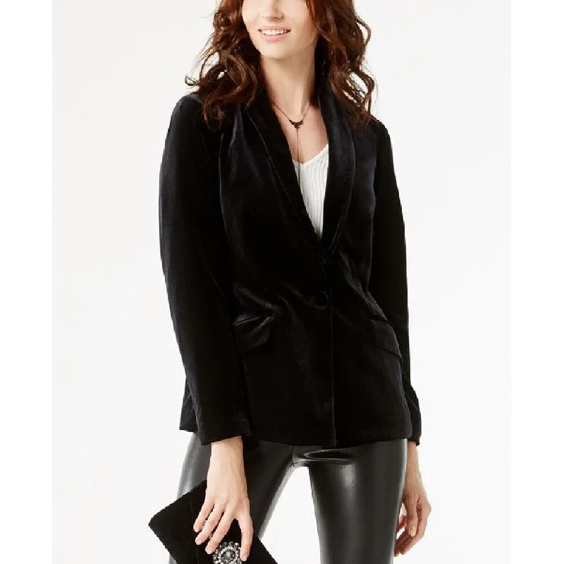 INC International Concepts Women's INC Velvet Blazer Black Size Medium