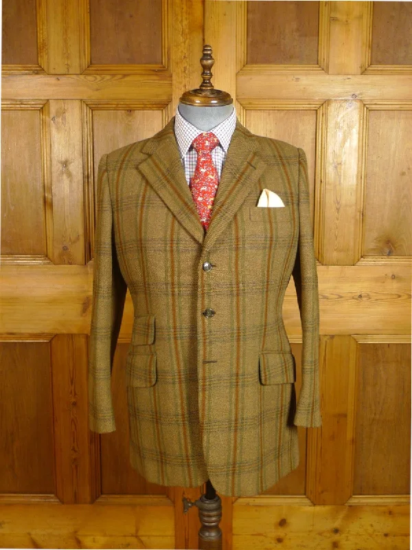 24/1081 immaculate john g hardy brown / green wp check tweed jacket 40 regular