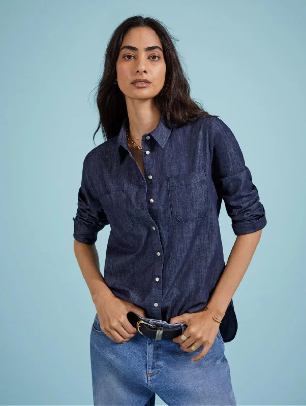 Hattie Organic Denim Shirt | Dark Indigo