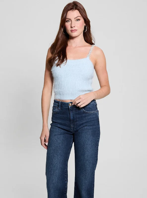 Blue Keyla Bralette Knit Top