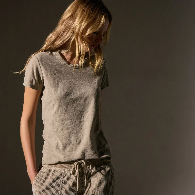 Sheer Slub Crew Neck Tee - Overcast