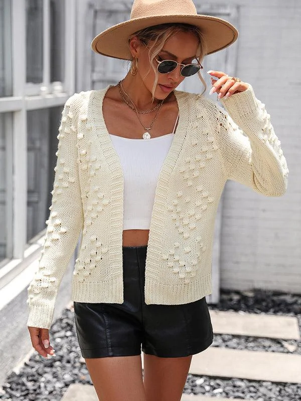 Three-Dimensional Pattern Cardigan Sweater