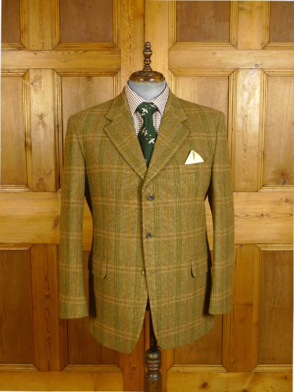 24/1080 immaculate john g hardy brown / tan wp check tweed jacket 44 regular