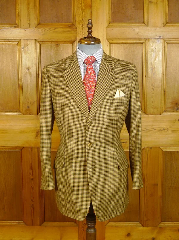 24/0422a vintage savile row bespoke gun check worsted tweed country sports hacking jacket 41 regular to long