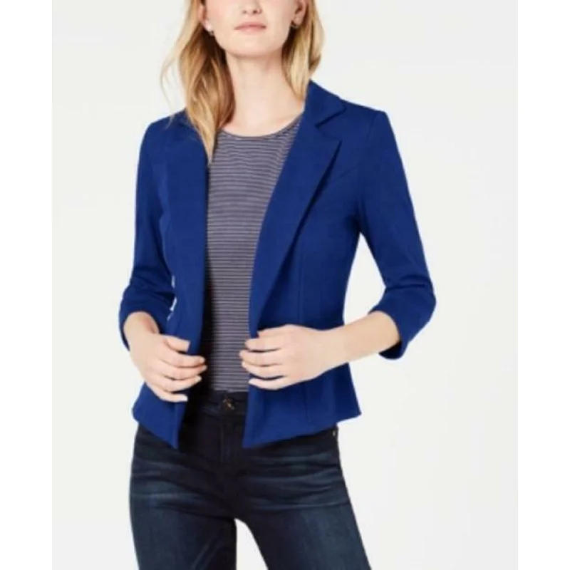 Maison Jules Women's 3/4 Sleeve Knit Blazer Navy Size Extra Small - X-Small