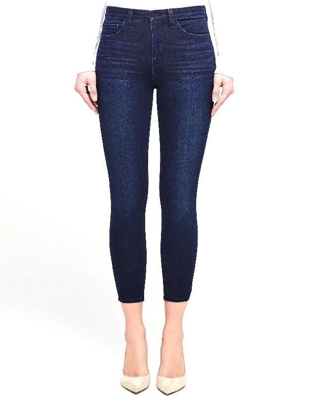 Margot High Rise Skinny Crop in Marino Blue