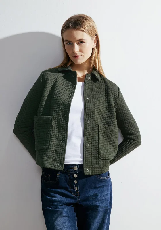 Cecil Waffle Textured Short Jacket, Dynamic Khaki