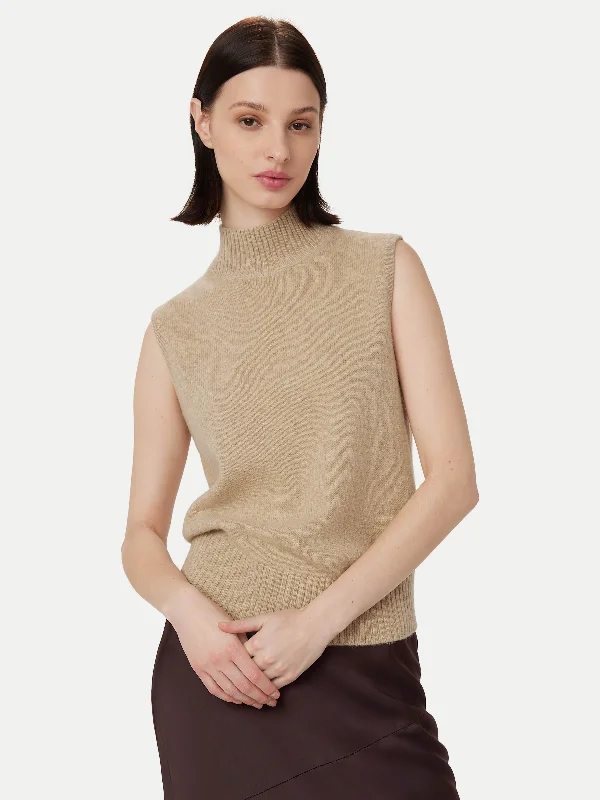 The Yak Wool Sweater Vest  in Light Beige