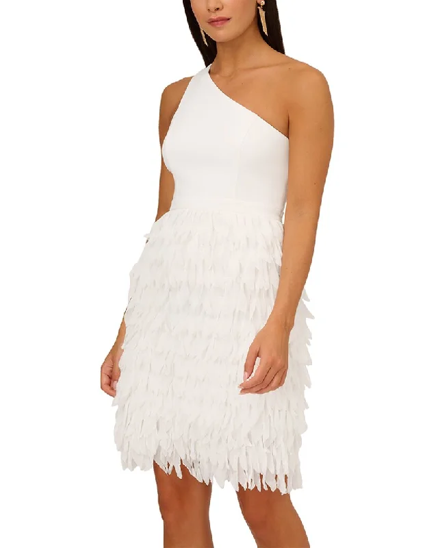 Aidan Mattox Chiffon Feather Cocktail Dress