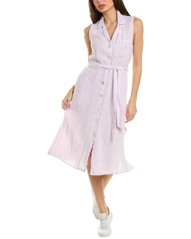 Bella Dahl Pocket Linen-Blend Shirtdress