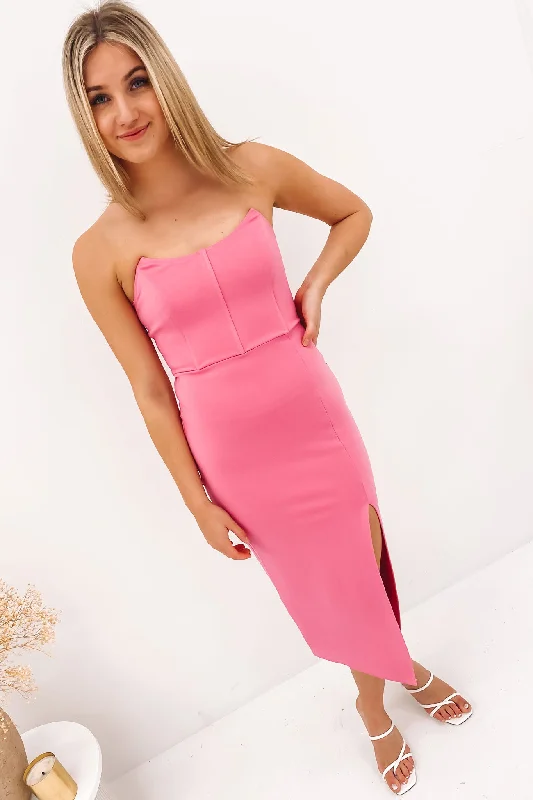 Crystal Midi Dress Pink