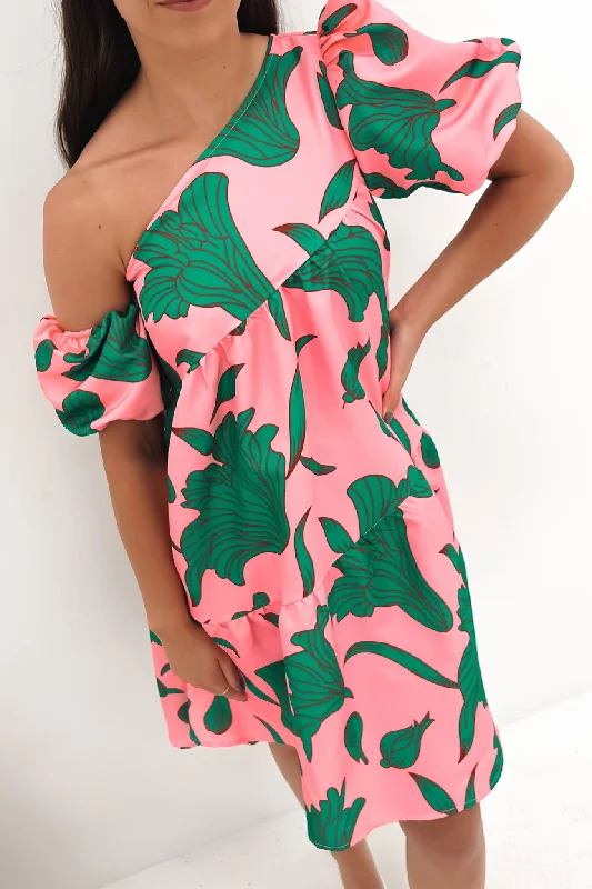 Heidi Mini Dress Pink Green